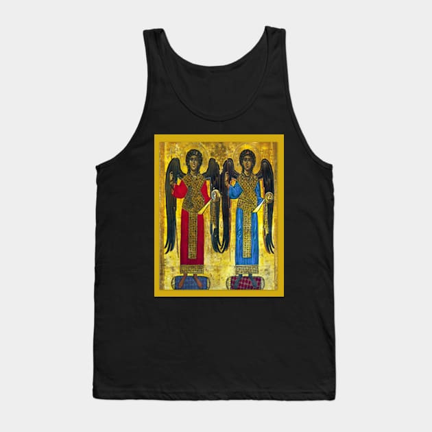 St Michael & St Gabriel Archangel Icon Catholic Angel Tank Top by hispanicworld